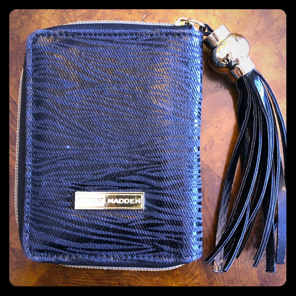 Steve Madden Tasseled Clutch w/ lipstick mirror!
